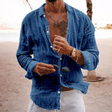 Casual Cotton Linen Long-Sleeved Shirt