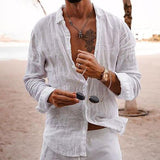 Casual Cotton Linen Long-Sleeved Shirt