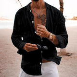 Casual Cotton Linen Long-Sleeved Shirt