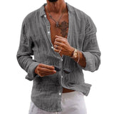 Casual Cotton Linen Long-Sleeved Shirt