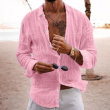Casual Cotton Linen Long-Sleeved Shirt