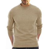 Men's Solid Round Neck Casual Sweater