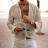 Casual Cotton Linen Long-Sleeved Shirt